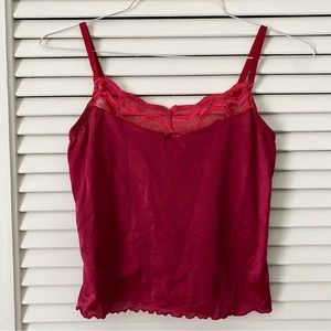 ❣️SOLD ON DEPOP❣️ Romantic Red Vintage Slip Lace Cami